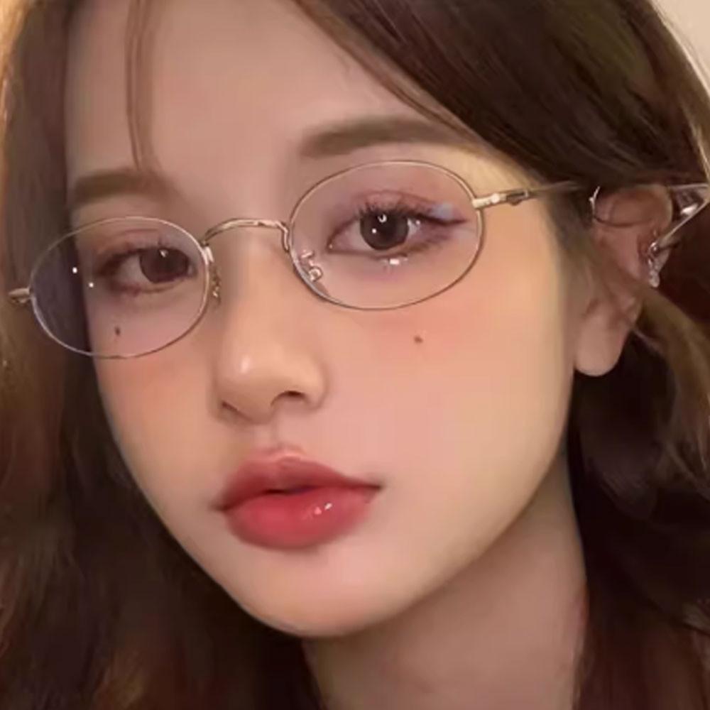 긱시크 블루라이트 차단안경 오벌 타원형 안경 무도수 동글이 안경테
