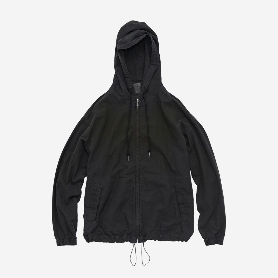 (09.20 PM6:00) zip hoodie parka - used black