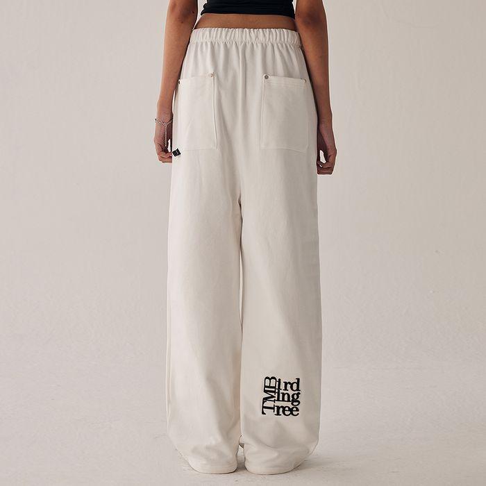 TMB Square Logo Sweat Pants [ White ]