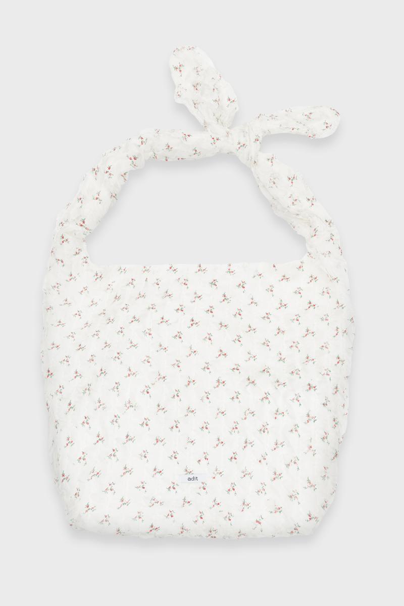 Ruffle flower bag_ivory