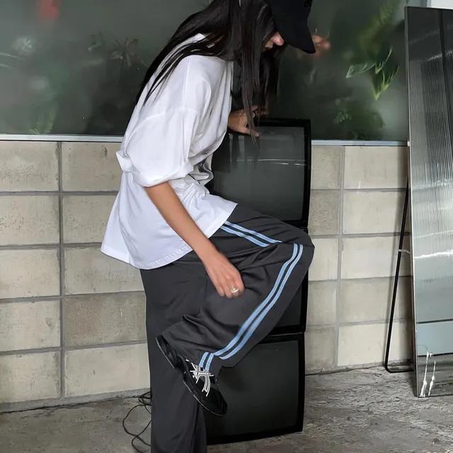 [차콜 당일출고🚚]라인 트레이닝 팬츠 (배색, 트랙팬츠) 3color