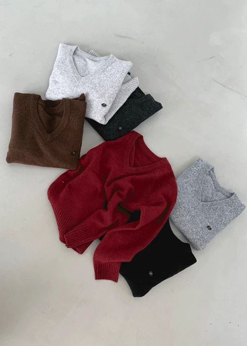 카스트 브이넥 루즈 니트 (6 color)