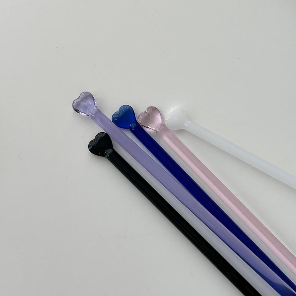 내열 유리 롱 머들러 스틱 투명