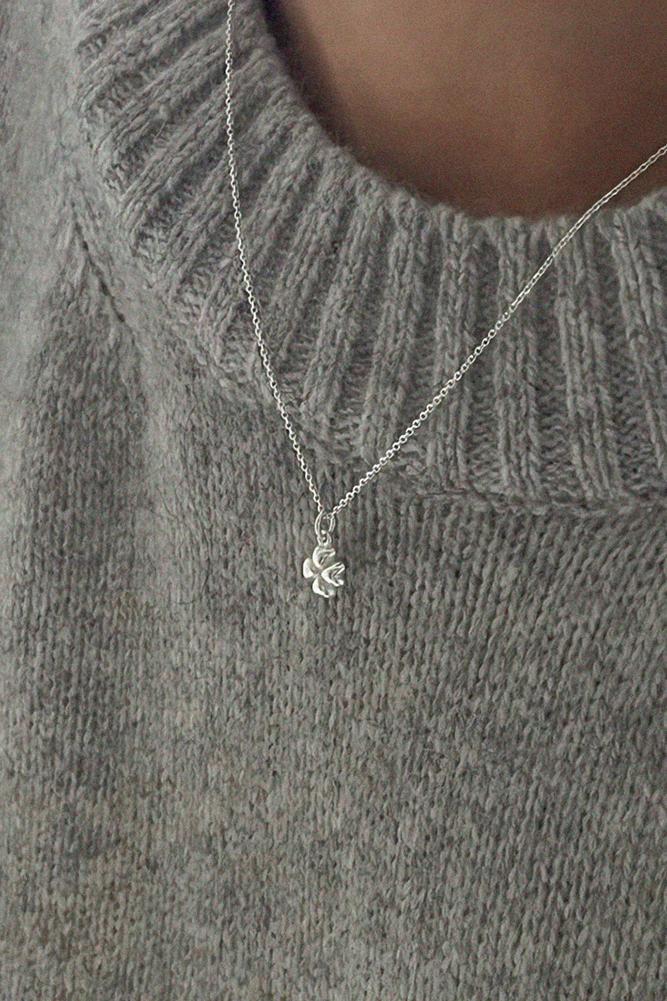 (925) Heart Clover Necklace (2colors)