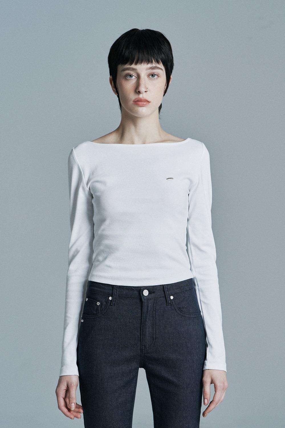 SANDY BOAT NECK LONG SLEEVE WHITE