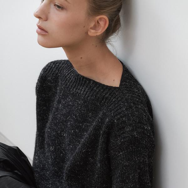 Agathe Boat-neck Knit (Black)