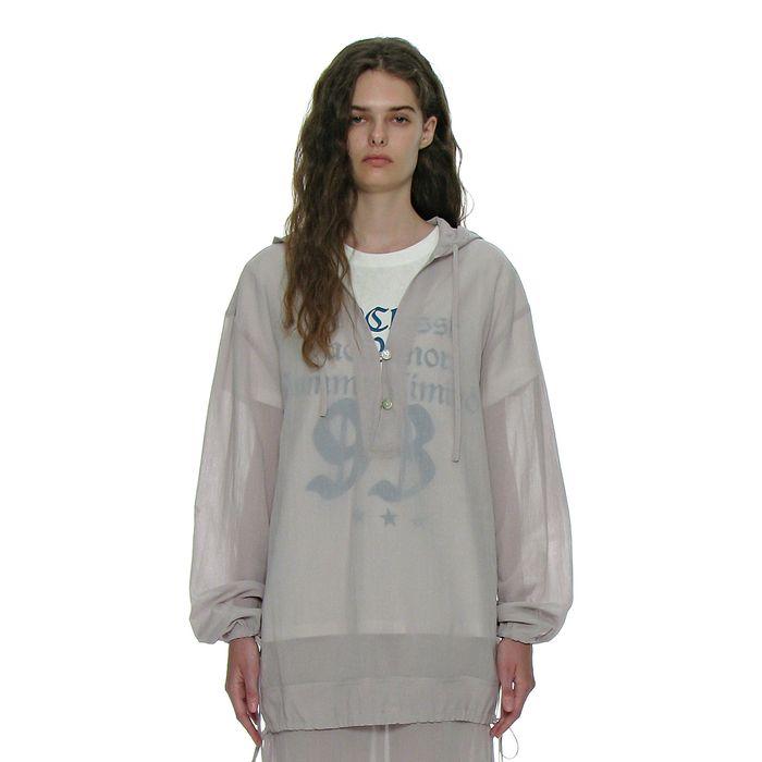 SHEER HOODED TUNIC TOP_LIGHT GREY