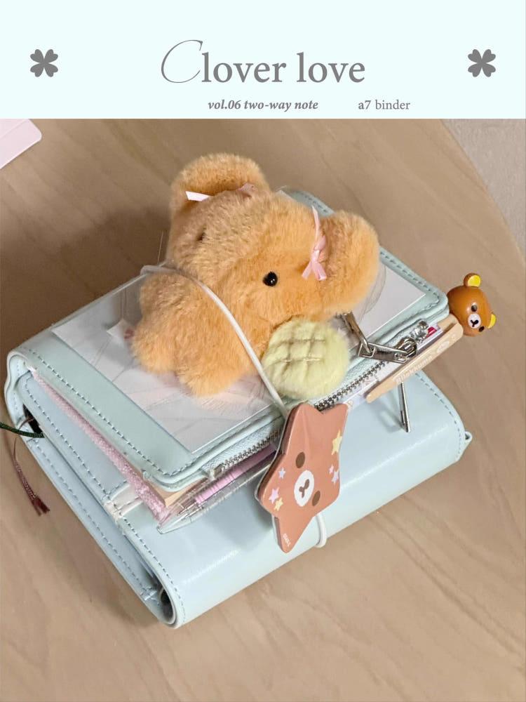 수심 Clover Pocket Diary 클로버 포켓 다이어리 가죽 A7 바인더 6공