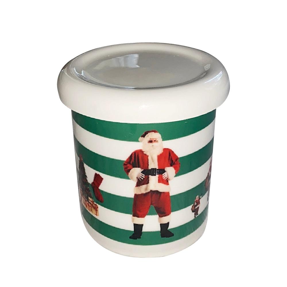 Red stripe x-mas mug green