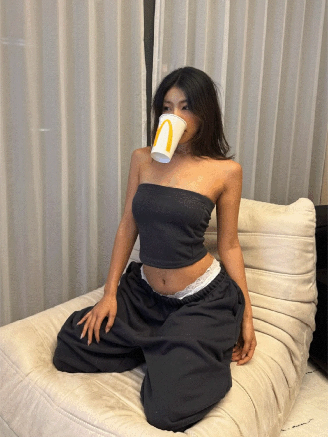 [무배] 튜브탑 조거팬츠 트레이닝 SET