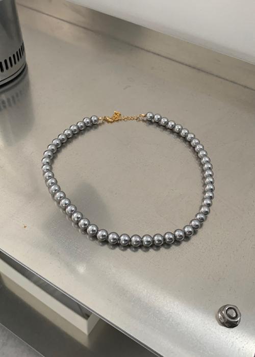 실버 펄 구슬 네크리스 (1 color)