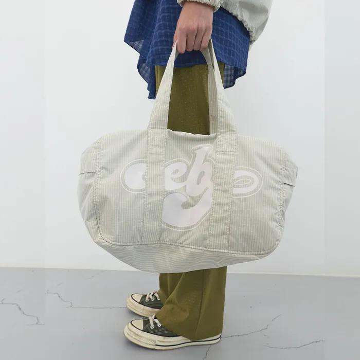 서프 로고 체크 숄더 백 (Beige)