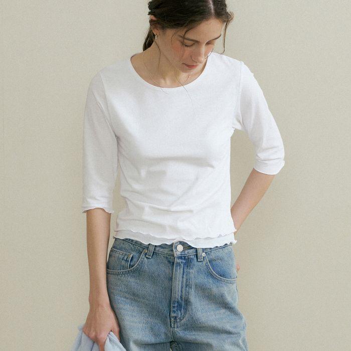 comos 1426 frill-line T-shirt (ivory)