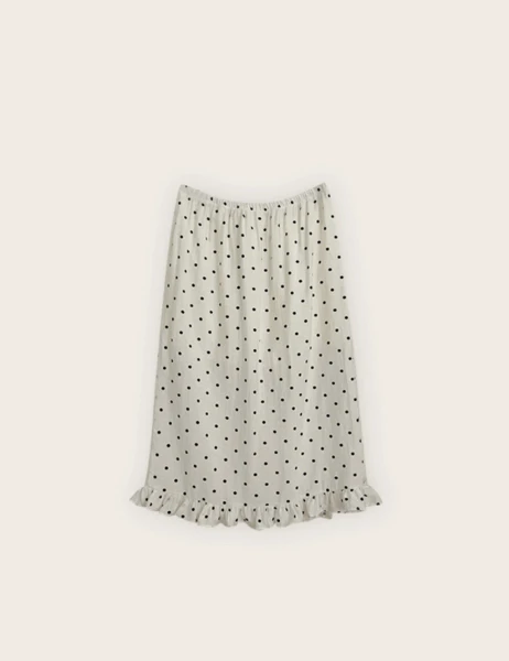 [커넘MADE] [전체밴딩] 도트 프릴 밴딩 스커트 1color