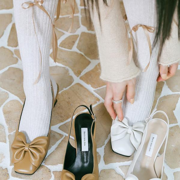 슈크르 리본 슬링백 4colors