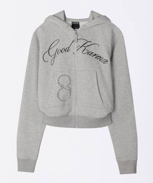 Karma Hooded Zip-Up Melange Gray