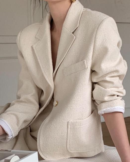 로렌 트위드 자켓 (아이보리)