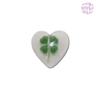 lucky clover heart button / 네잎클로버 클로버 하트