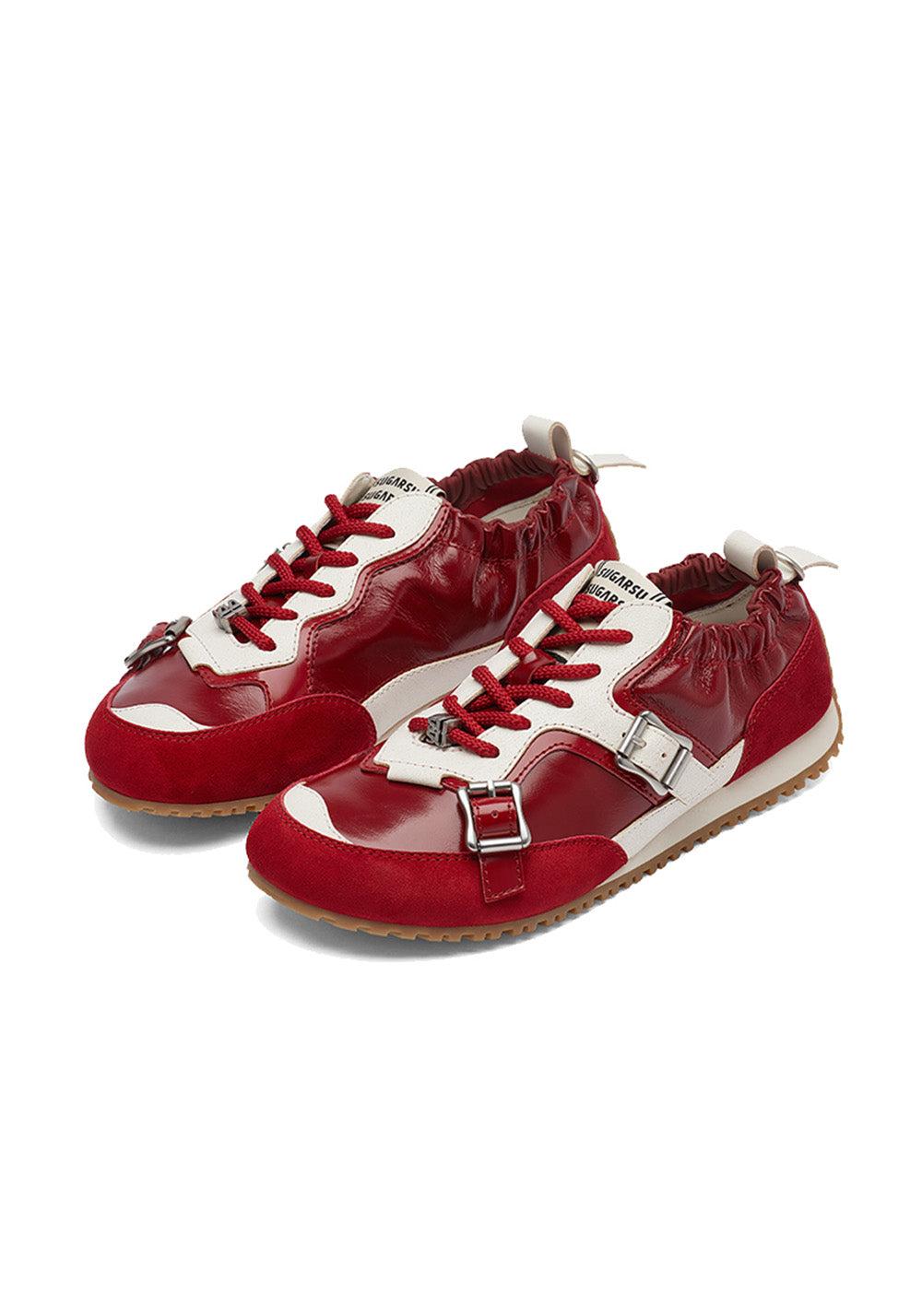 SUGARSU丨Colorblock Ballet German Trainer - Red / US 3.5 MEN / US 5 WOMEN = IT 35