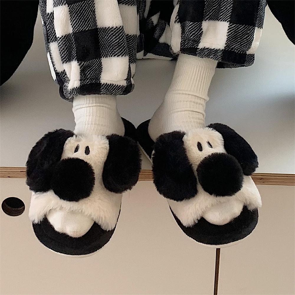 셀렉티드커스텀 겨울 멍뭉이 털 슬리퍼 실내화 (3Type)