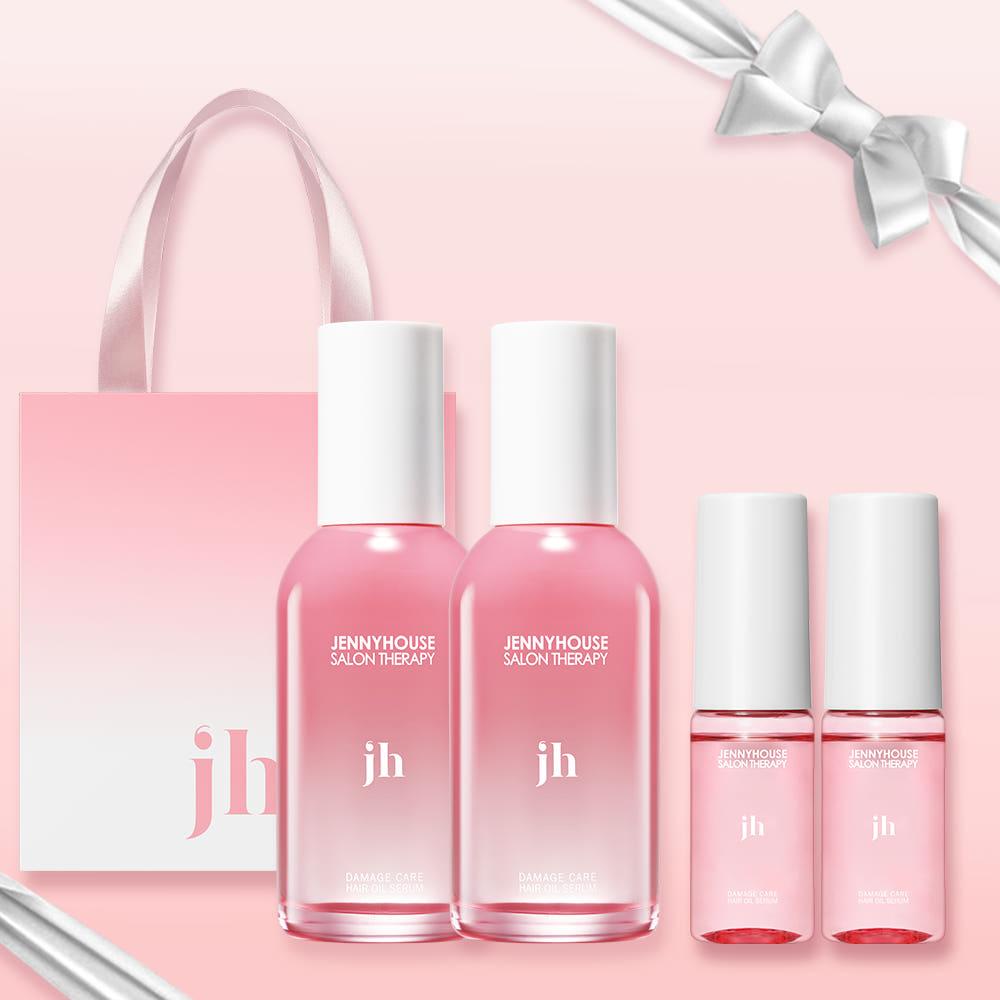 [1위 더블SET] 제니하우스 살롱테라피 데미지케어 헤어오일 100ml 2개 + 헤어오일15ml 2개 + 쇼핑백