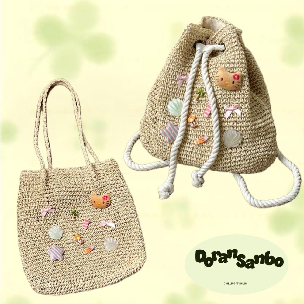 헬로키티 여름가방 라탄 숄더백 백팩(2type)