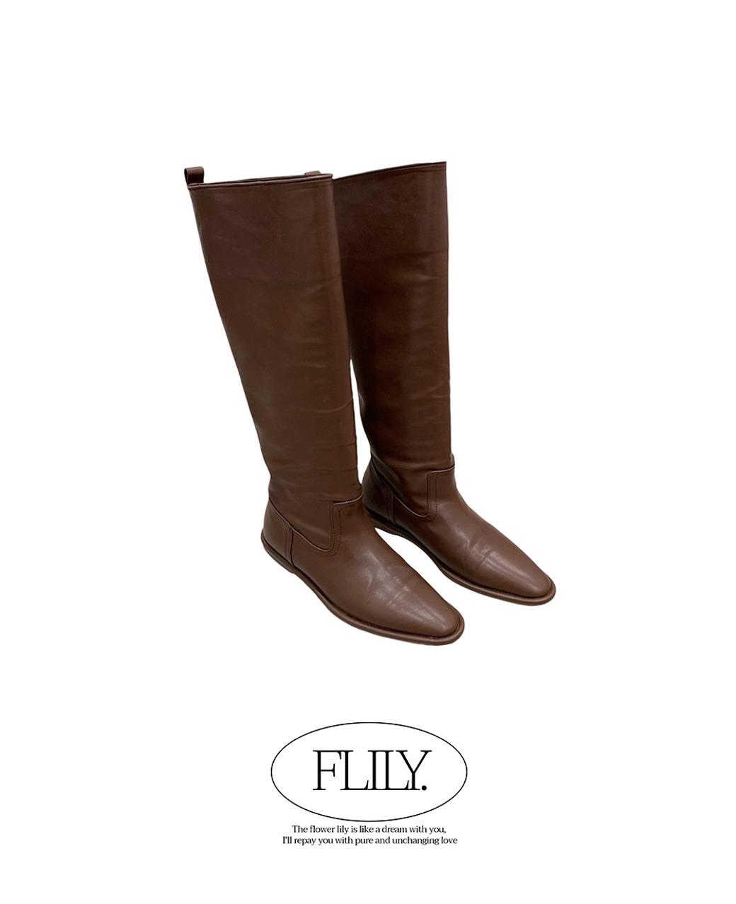 SG. Shirring Leather Long Boots