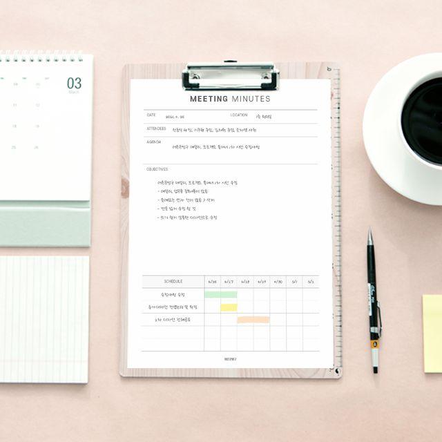회의록 플래너 체크리스트 메모지 Meeting Minutes