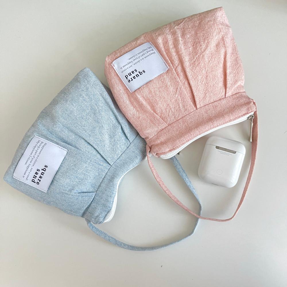 캔디 핀턱 파우치 (3color) 파우치, 화장품 파우치, 미니백 / 스퀘어샌드