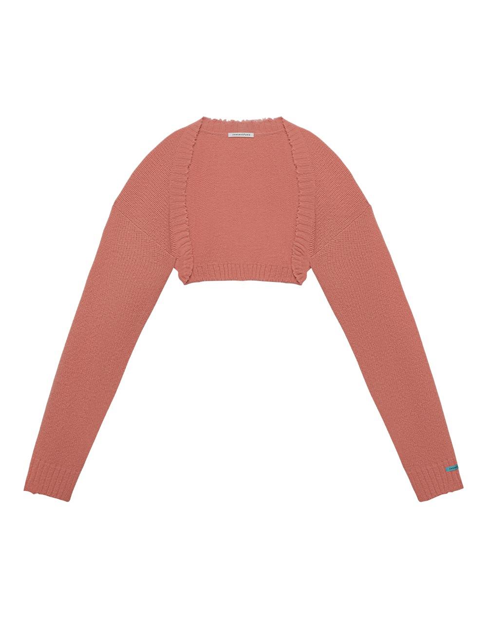 알파카 니트 볼레로 - 핑크