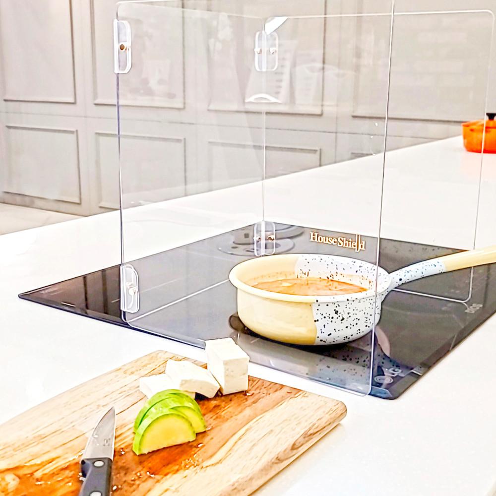 하우스쉴드 투명 인덕션 가드 3단 기름튐방지 고급 렌지가드 가림막 기름막이