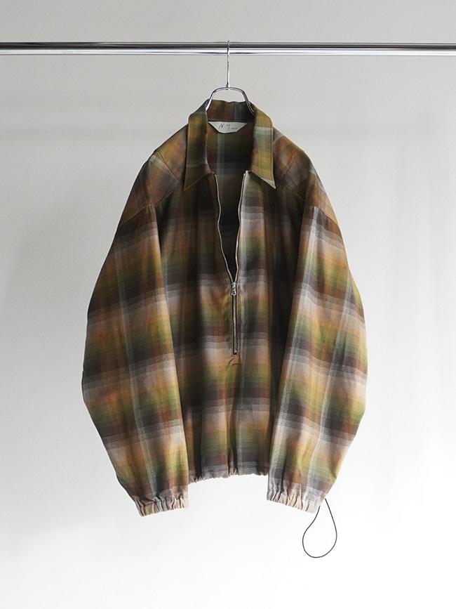 안셀름_ CHECK PULL OVER SHIRT [BROWN/GREEN]