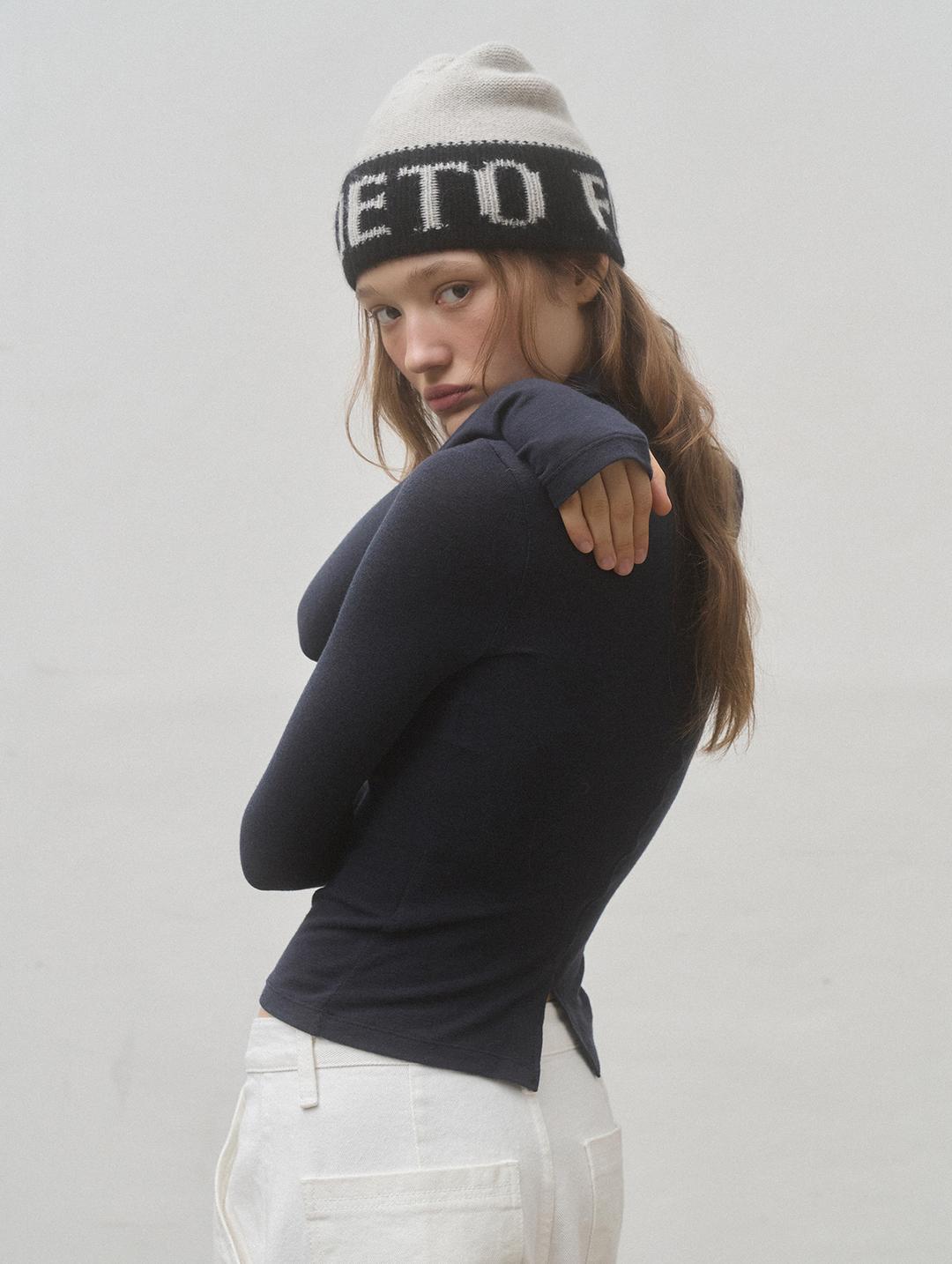 MODE TURTLENECK TEE - NIGHT NAVY