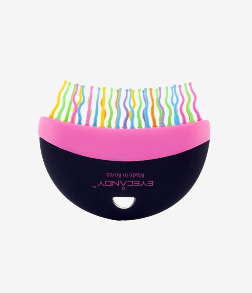 [아이캔디] 레인보우 반달 컴팩트 헤어브러쉬 1EA (블랙)
