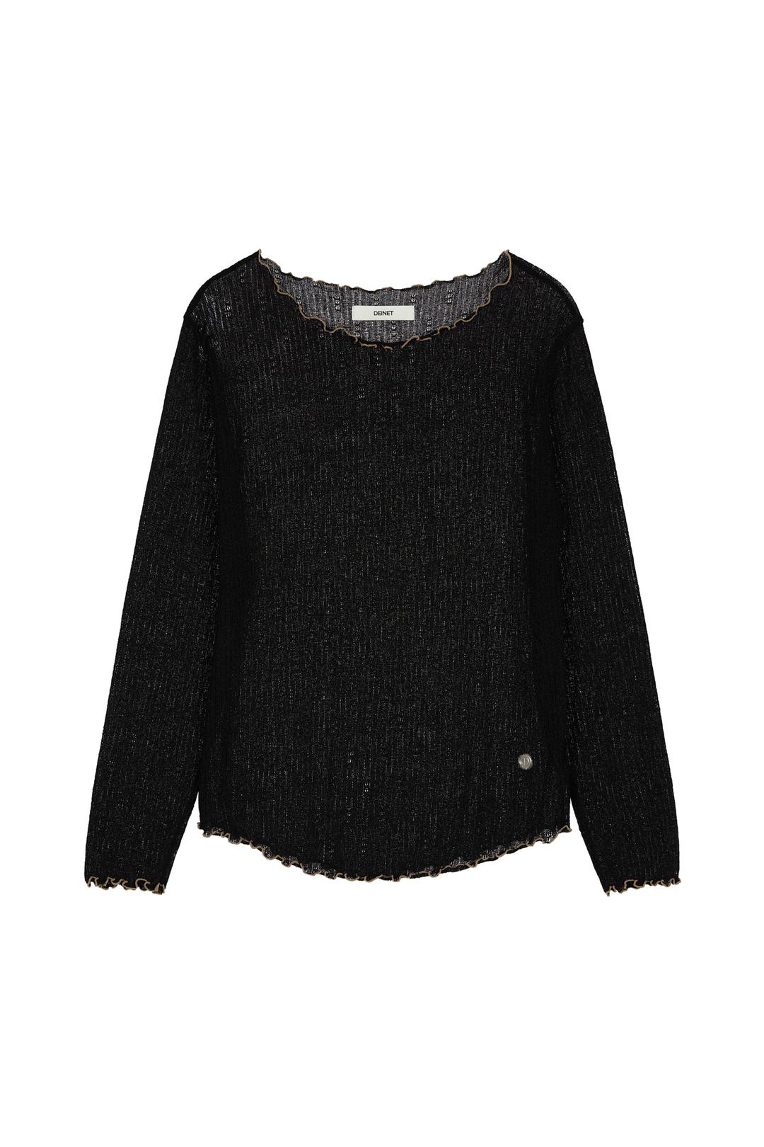 DEINET SHEER LONG SLEEVE IN BLACK