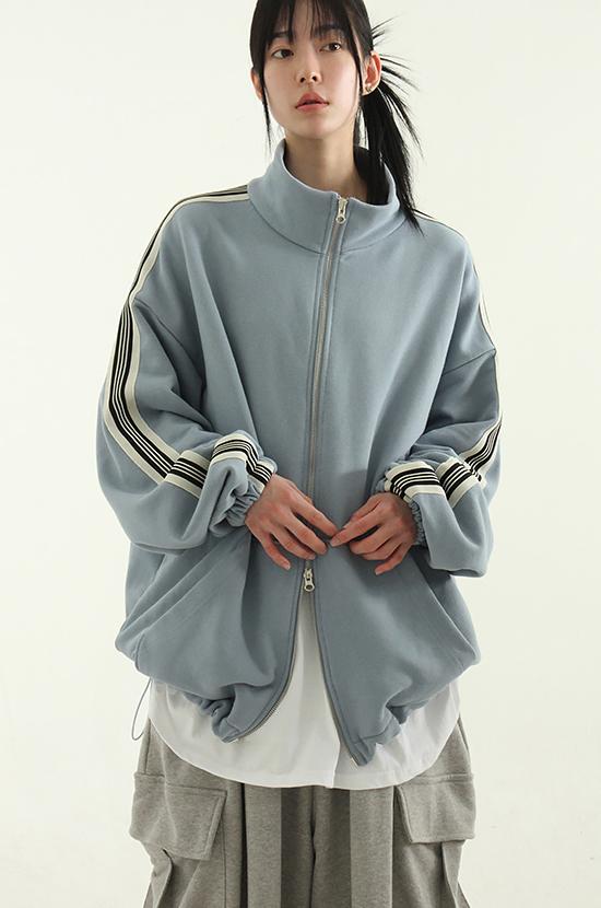 track cotton zip-up  jacket (unisex)