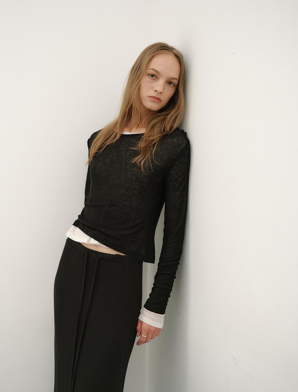 [6th REORDER] LAYERED LONG SLEEVE T-SHIRT [BLACK]