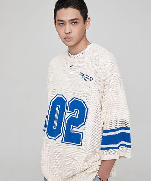 Football Skasi Oversized Short Sleeve Sweater Cream