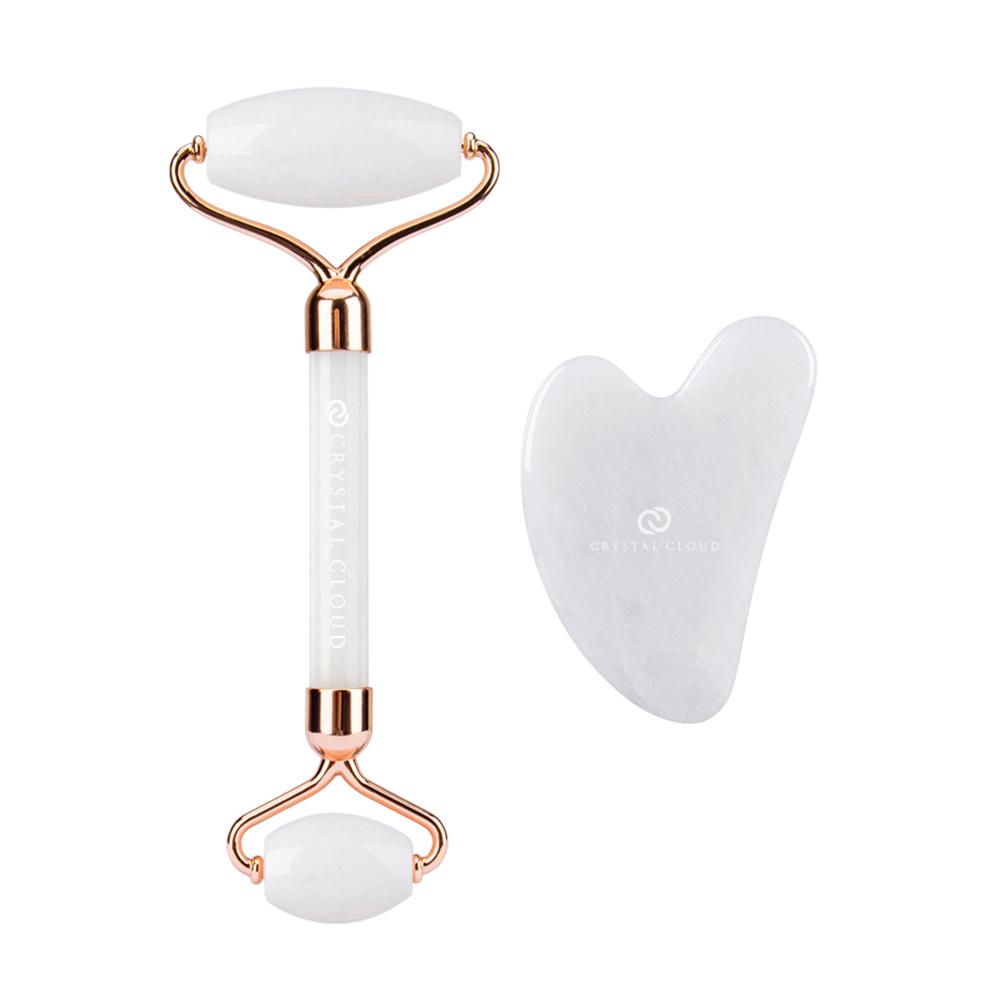크리스탈클라우드 천연 백옥 페이셜 괄사 마사지기