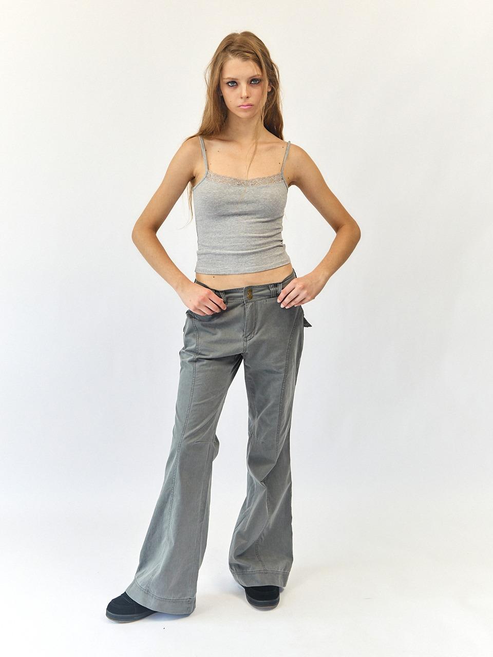 ASH SEMI FLARED PANTS CHARCOAL