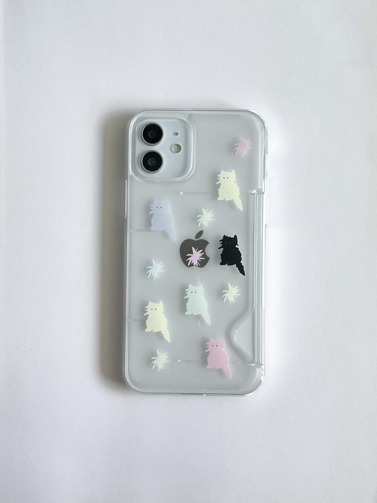 pastel cat card case / 파스텔 캣 반투명 카드 케이스