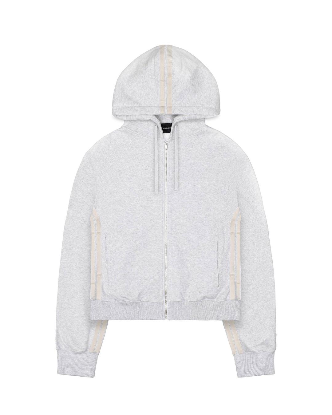 Grey Zip Track Hoodie - S