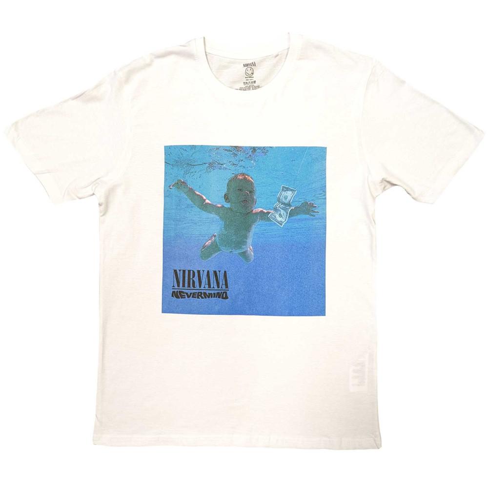 공식 NIRVANA 너바나 Nevermind Album 반팔 티셔츠 (화이트)