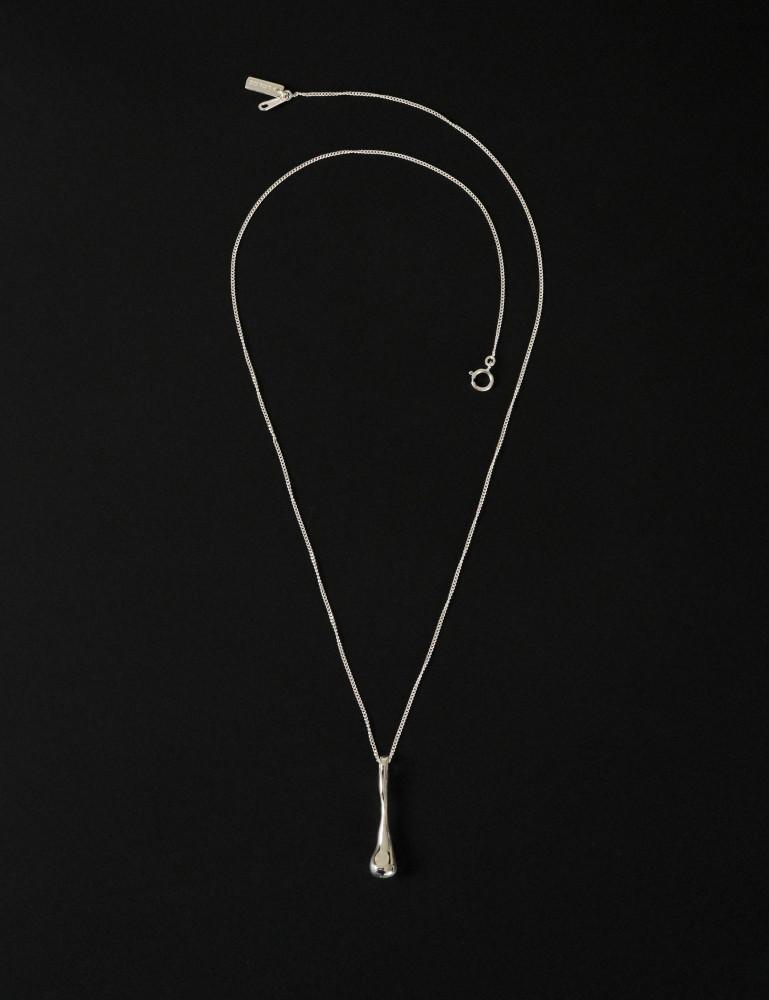 [베네노제작] 925 실버 스키니 물결 물방울 펜던트 롱 체인 목걸이