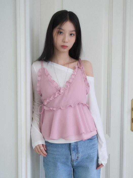 ROMANTIC FRILL BUSTIER-PINK