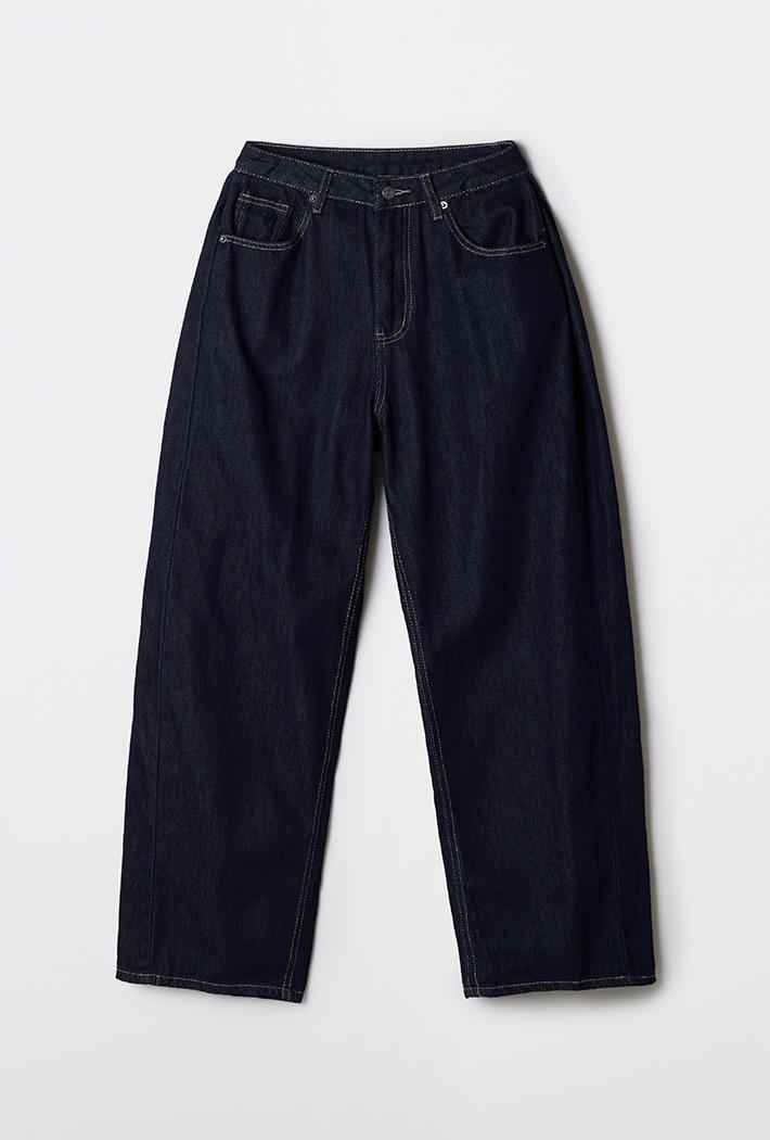 여성 벌룬 와이드 진(NAVY)_SPTJG23G53