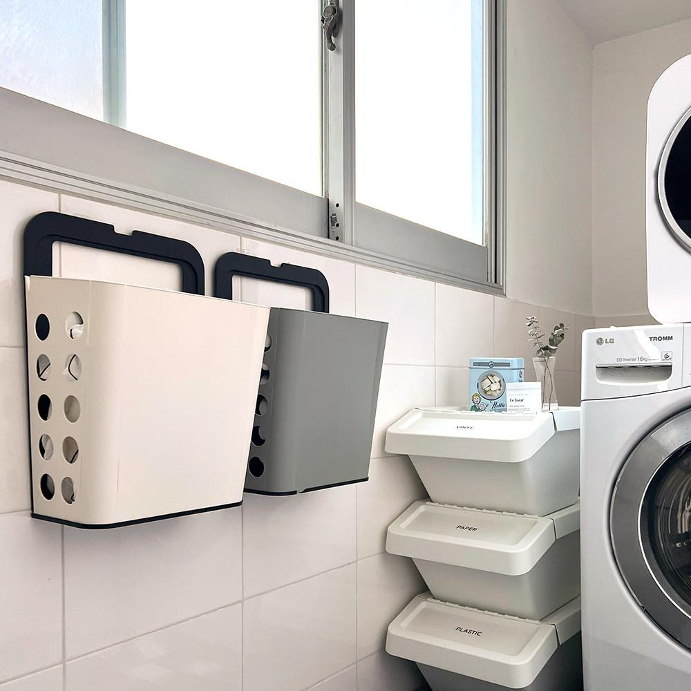 릴레이 창틀 걸이형 틈새 빨래바구니 수납바구니 세탁바구니 베란다