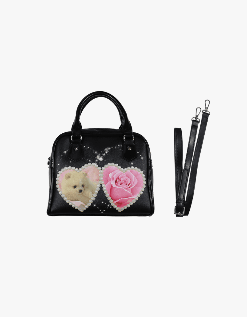 Pet Leather Bag S3 Puppy - Black