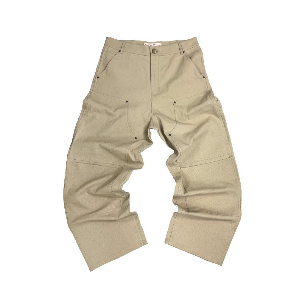 Cutted Double Knee Pants - Tan v2