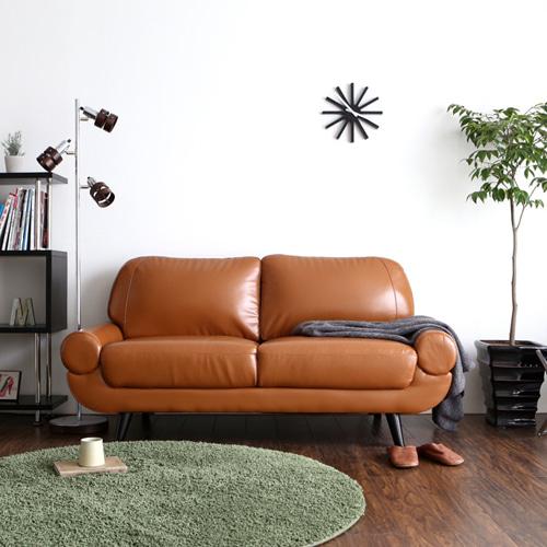 코로 2인용 가죽 소파 (카멜,브라운,블랙)